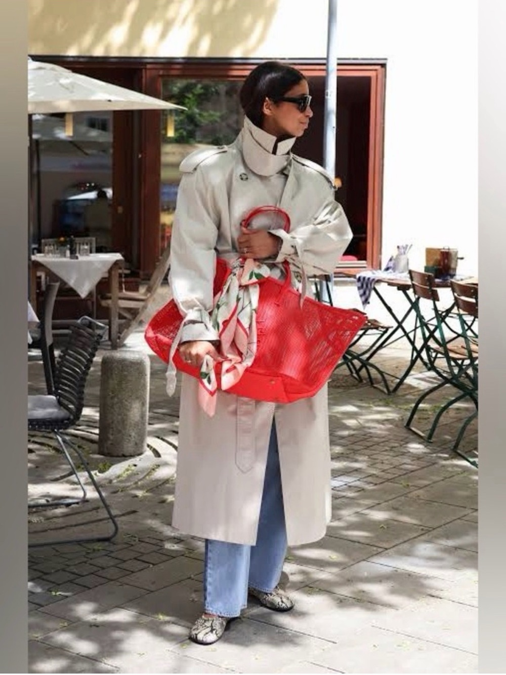 Stella McCartney H&M Red Mesh Tote Bag - Picture 2 of 5